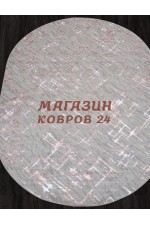 Российский ковер Liman 164 Серый-розовый овал
